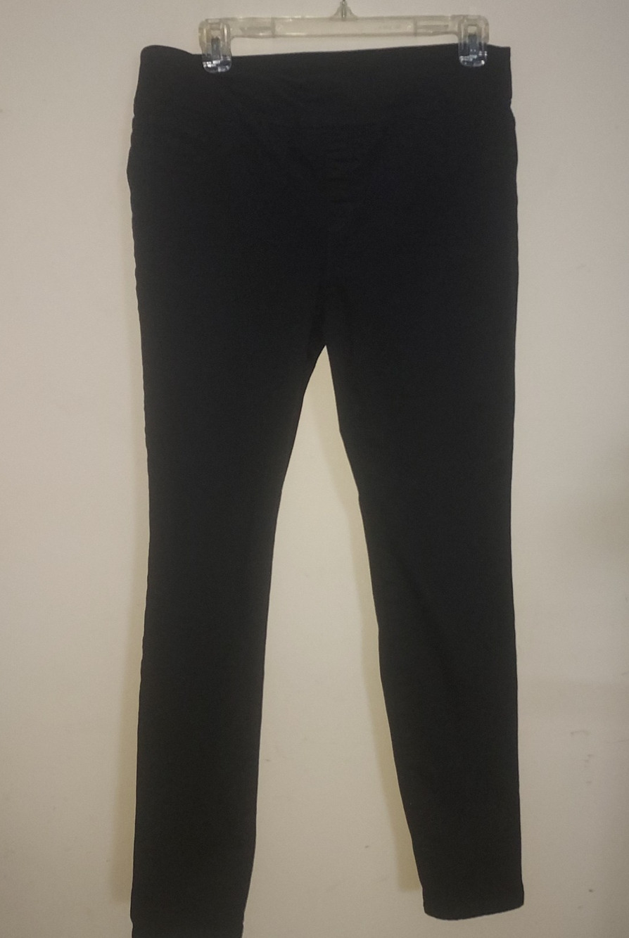 Chico's Women's Pull On Jeans 0R (Size 4R) Jeggings Pockets Casual Black Denim